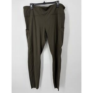 Lululemon Fast Free‎ Leggings Army Green Size 18 Pockets Running Athletic Gym